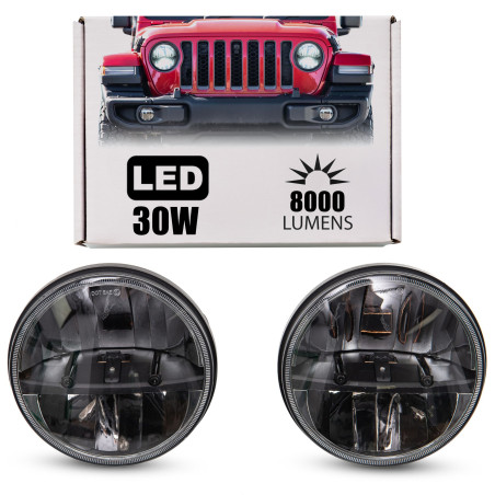 JEEP WRANGLER JL 2018+ FARI ANTERIORI LED 7" 30W 8000 LUMEN (Cod. AP-50524_A4x4)