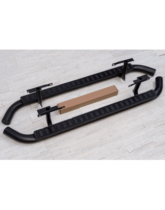 LAND ROVER DEFENDER 110 2003-2016 PEDANE LATERALI NERI MODELLO STILE SVX (Cod. AP-34465_A4x4)