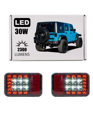 JEEP WRANGLER JK 2007-2018 FARI LED IN PARAURTI POSTERIORE 40W 2300 LUMEN (Cod. AP-35073_A4x4)