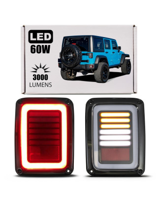 JEEP WRANGLER JK 2007-2018 FANALI POSTERIORI LED MODELLO KNIGHT 60W 3000 LUMEN (Cod. AP-35074_A4x4)