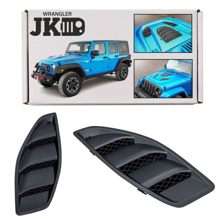 JEEP WRANGLER JK 2007-2018 GRIGLIE PRESE D'ARIA ARIA PER COFANO RUBICON 10TH ANNIVERSARY E TRAILCAT 