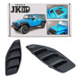 JEEP WRANGLER JK 2007-2018 GRIGLIE PRESE D'ARIA ARIA PER COFANO RUBICON 10TH ANNIVERSARY E TRAILCAT 
