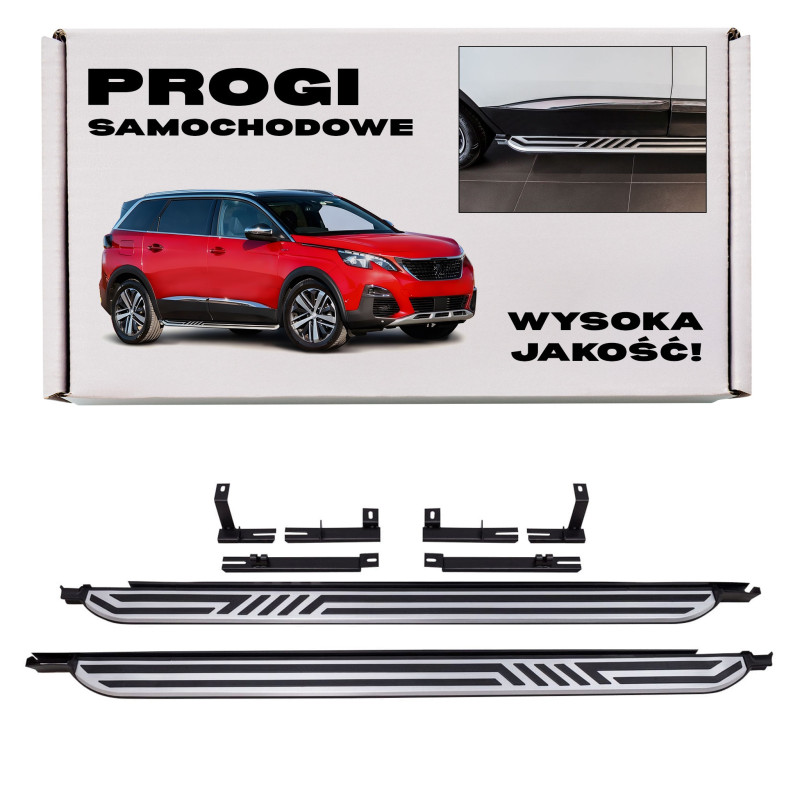 PEUGEOT 5008 II 2017+ PEDANE LATERALI SOTTOPORTA (Cod. AP-35504_A4x4)
