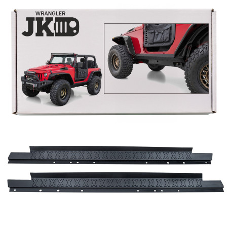 JEEP WRANGLER JK 2007-2018 2D PROTETTIVO IN ACCIAIO MODANATURE SOTTOPORTA (Cod. AP-35541_A4x4)
