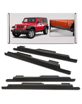 JEEP WRANGLER JK 2007-2018 4 PORTE PANNELLI PROTETTIVO SOTTOPORTA KIT 2 PEZZI (Cod. AP-35543_A4x4)