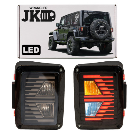 JEEP WRANGLER JK 2007-2018 FANALI POSTERIORI LED MODELLO ARROW (Cod. AP-35553_A4x4)