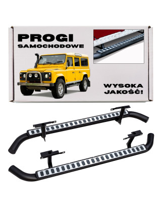 LAND ROVER DEFENDER 110 PEDANE LATERALI SOTTOPORTA TUBI STILE SVX ARGENTO LR008379 (Cod. AP-35656_A4