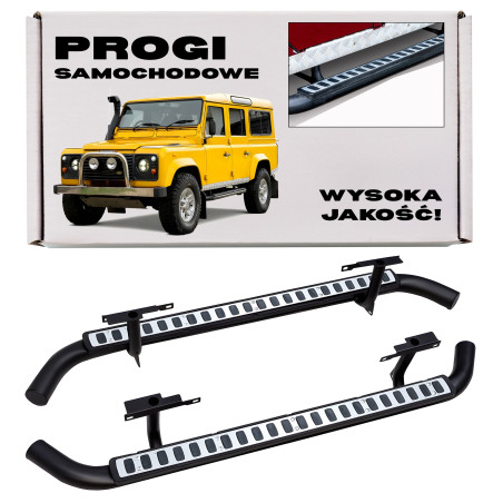 LAND ROVER DEFENDER 110 PEDANE LATERALI SOTTOPORTA TUBI STILE SVX ARGENTO LR008379 (Cod. AP-35656_A4