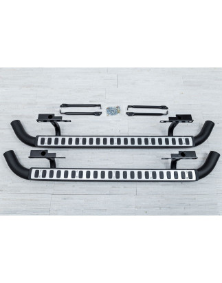 LAND ROVER DEFENDER 110 PEDANE LATERALI SOTTOPORTA TUBI STILE SVX ARGENTO LR008379 (Cod. AP-35656_A4