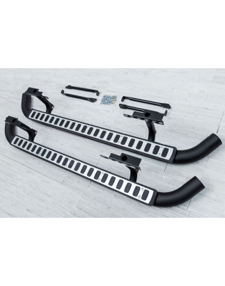 LAND ROVER DEFENDER 110 PEDANE LATERALI SOTTOPORTA TUBI STILE SVX ARGENTO LR008379 (Cod. AP-35656_A4