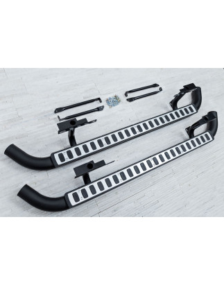 LAND ROVER DEFENDER 110 PEDANE LATERALI SOTTOPORTA TUBI STILE SVX ARGENTO LR008379 (Cod. AP-35656_A4
