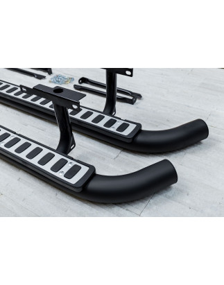 LAND ROVER DEFENDER 110 PEDANE LATERALI SOTTOPORTA TUBI STILE SVX ARGENTO LR008379 (Cod. AP-35656_A4