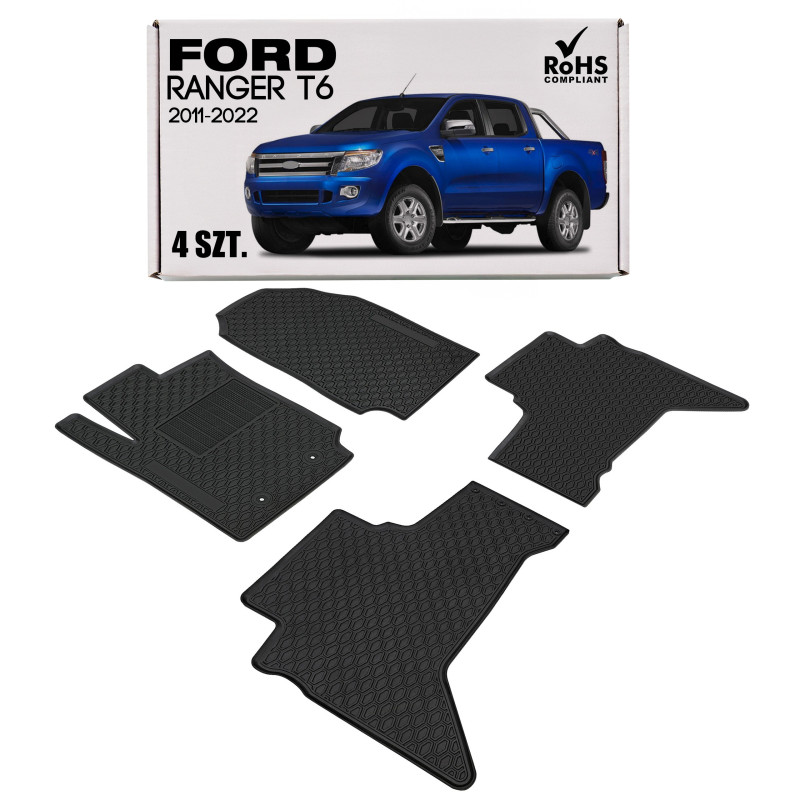 FORD RANGER T6 2011-2022 TAPPETINI AUTO SPESSI (Cod. AP-35696_A4x4)