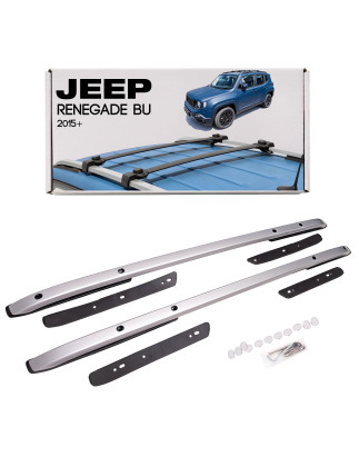 JEEP RENEGADE E BU 2015+ ARGENTO BARRE LONGITUDINALI TETTO (Cod. AP-36724_A4x4)