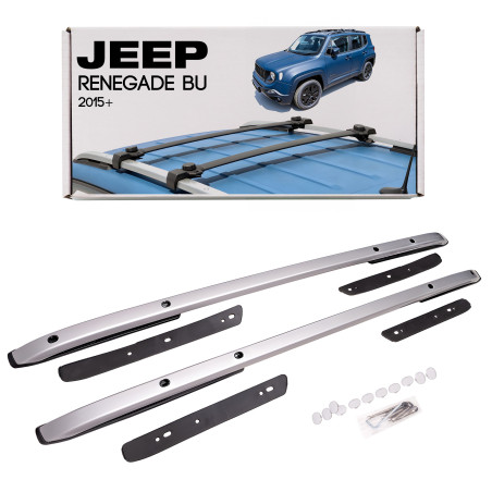 JEEP RENEGADE E BU 2015+ ARGENTO BARRE LONGITUDINALI TETTO (Cod. AP-36724_A4x4)
