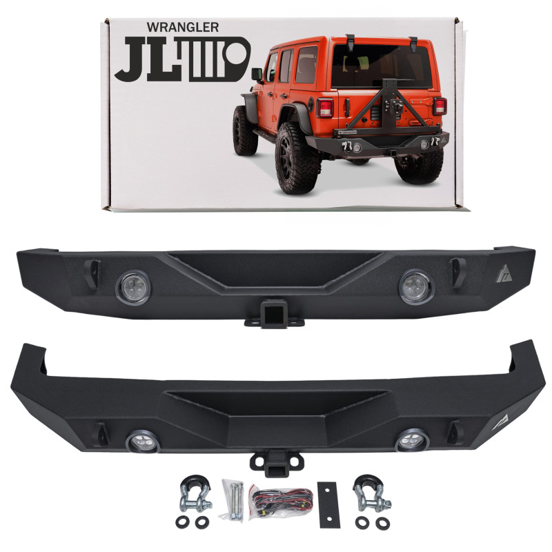 JEEP WRANGLER JL 2018+ PARAURTI POSTERIORE LARGO PARAMOUNT CON LUCI LED 12W (Cod. AP-36814_A4x4) JEEP WRANGLER JL 2018+ PARAURTI POSTERIORE LARGO PARAMOUNT CON LUCI LED 12W (Cod. AP-36814_A4x4)