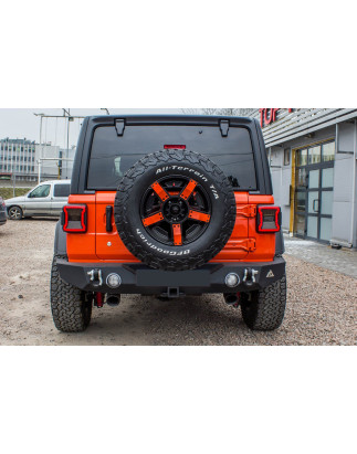 JEEP WRANGLER JL 2018+ PARAURTI POSTERIORE LARGO PARAMOUNT CON LUCI LED 12W (Cod. AP-36814_A4x4)