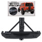 JEEP WRANGLER JL 2018+ 2D 4D PARAURTI POSTERIORE LARGO CON SUPPORTO RUOTA DI SCORTA E CON ADATTATORE