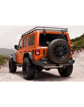 JEEP WRANGLER JL 2018+ 2D 4D PARAURTI POSTERIORE LARGO CON SUPPORTO RUOTA DI SCORTA E CON ADATTATORE