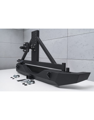 JEEP WRANGLER JL 2018+ 2D 4D PARAURTI POSTERIORE LARGO CON SUPPORTO RUOTA DI SCORTA E CON ADATTATORE