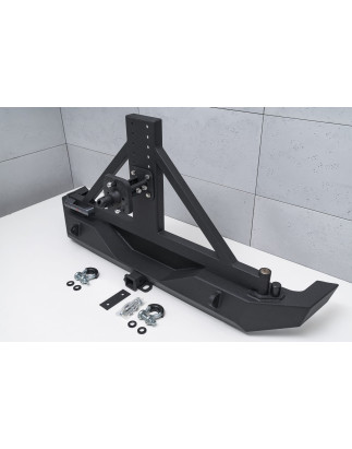 JEEP WRANGLER JL 2018+ 2D 4D PARAURTI POSTERIORE LARGO CON SUPPORTO RUOTA DI SCORTA E CON ADATTATORE