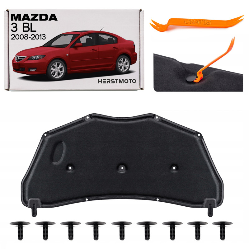 MAZDA 3 II BL 2008-2013 PANNELLO FONOASSORBENTE COFANO BBM756681 (Cod. AP-39445_A4x4)