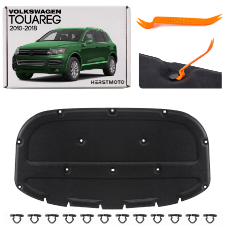 VOLKSWAGEN TOUAREG II 2010-2018 PANNELLO FONOASSORBENTE COFANO CON CLIP 7P6863831A (Cod. AP-39456_A4