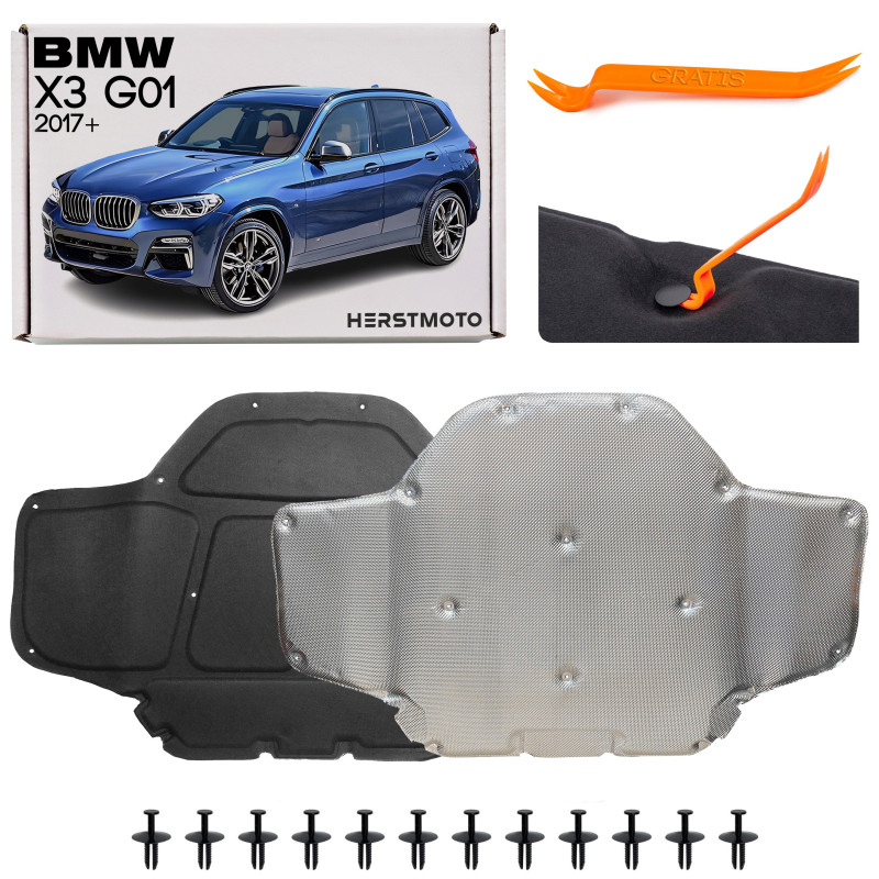 BMW X3 G01 2017+ PANNELLO FONOASSORBENTE COFANO MAGGIORATA ISOLAMENTO TERMICO 51487395564 (Cod. AP-3