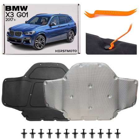 BMW X3 G01 2017+ PANNELLO FONOASSORBENTE COFANO MAGGIORATA ISOLAMENTO TERMICO 51487395564 (Cod. AP-3