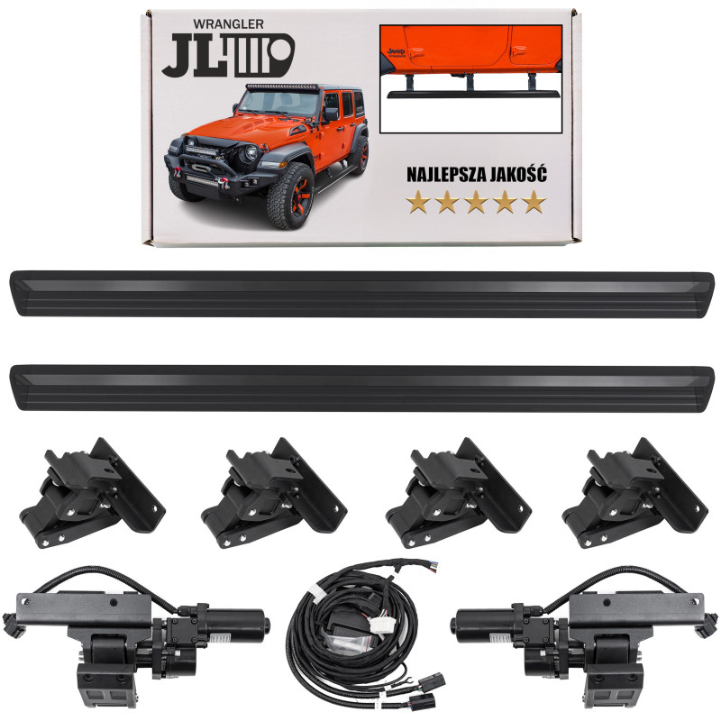 JEEP WRANGLER JL 2018+ 4D PEDANE LATERALI SOTTOPORTA ELETTRICI (Cod. AP-43752_A4x4)