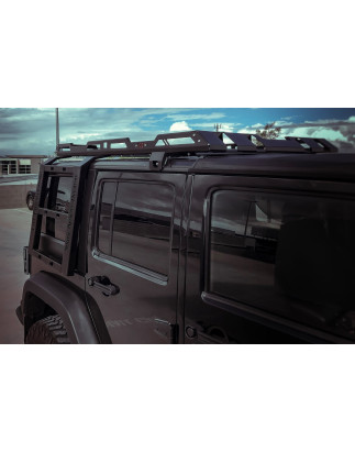 JEEP WRANGLER JL 2018+ PORTAPACCHI TETTO CON SCALETTA ACCIAIO (Cod. AP-44030_A4x4)
