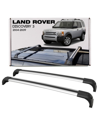 LAND ROVER DISCOVERY 3 L319 2004-2009 BARRE TRASVERSALI PER RAIL TETTO ARGENTO STILE OEM VPLAR0001 (