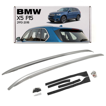 BMW X5 F15 2013-2018 BARRE LONGITUDINALI TETTO ARGENTO 7295813 / 7295814 STILE OEM (Cod. AP-44088_A4