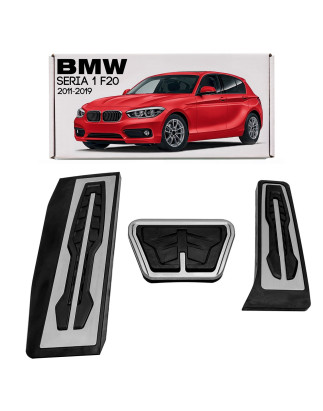 BMW SERIA 1 F20 2011-2019 RIVESTIMENTI PER PEDALI APPLICATI CAMBIO AUTOMATICO (Cod. AP-45104_A4x4)