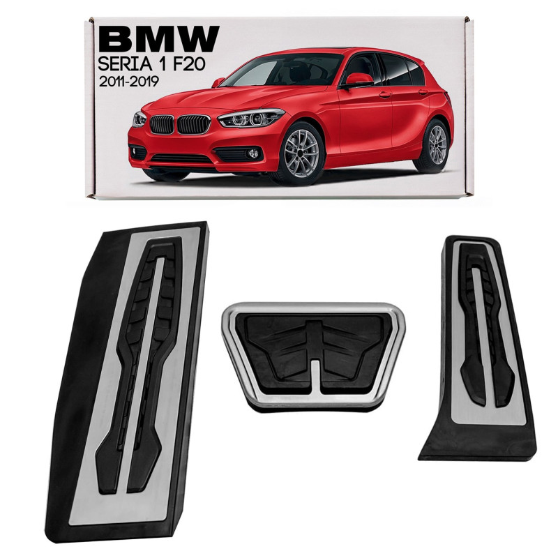 BMW SERIA 1 F20 2011-2019 RIVESTIMENTI PER PEDALI APPLICATI CAMBIO AUTOMATICO (Cod. AP-45104_A4x4)