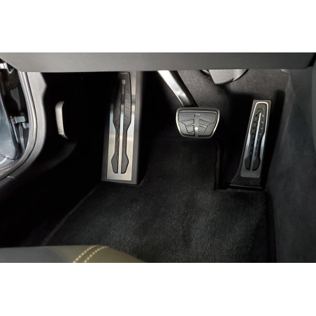 BMW SERIA 1 F20 2011-2019 RIVESTIMENTI PER PEDALI APPLICATI CAMBIO AUTOMATICO (Cod. AP-45104_A4x4)