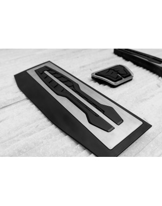 BMW SERIA 1 F20 2011-2019 RIVESTIMENTI PER PEDALI APPLICATI CAMBIO AUTOMATICO (Cod. AP-45104_A4x4)
