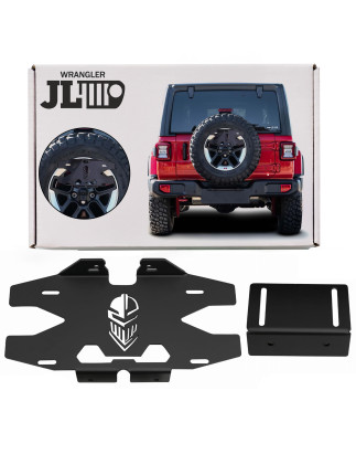 WRANGLER JL 2018+ SUPPORTO TARGA PER RUOTA DI SCORTA CON AGGIUNTIVO LUCE STOP (Cod. AP-45215_A4x4)