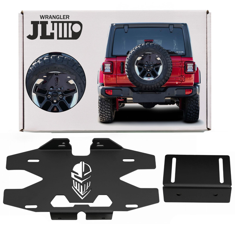 WRANGLER JL 2018+ SUPPORTO TARGA PER RUOTA DI SCORTA CON AGGIUNTIVO LUCE STOP (Cod. AP-45215_A4x4)