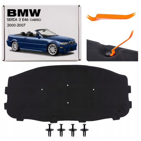 BMW SERIA 3 E46 CABRIO 2000-2007 PANNELLO FONOASSORBENTE COFANO 51488193941 (Cod. AP-46553_A4x4)