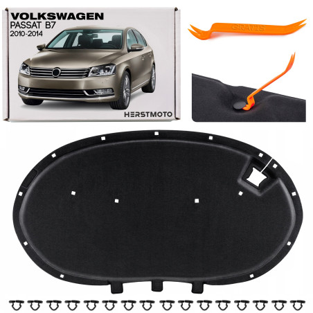 VW PASSAT B7 2010-2014 PANNELLO FONOASSORBENTE COFANO 3AA863831+ CLIP NUOVO (Cod. AP-46571_A4x4)