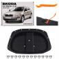 SKODA OCTAVIA II 2 1Z 2004-2012 PANNELLO FONOASSORBENTE COFANO KIT + CLIP NUOVO CON CLIP 1Z0863831A 