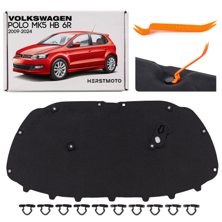 VOLKSWAGEN POLO MK5 V HB 6R 2009-2017 PANNELLO FONOASSORBENTE COFANO 6R0863831B (Cod. AP-46576_A4x4)