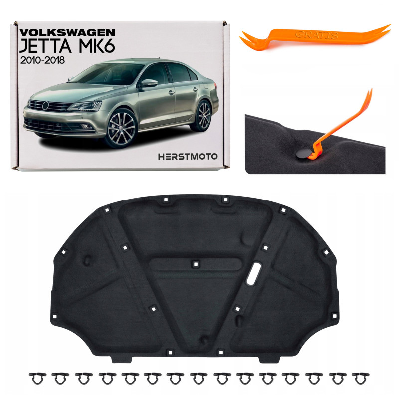 VOLKSWAGEN JETTA MK6 2010-2018 PANNELLO FONOASSORBENTE COFANO CON CLIP 5C6863831G (Cod. AP-46578_A4x