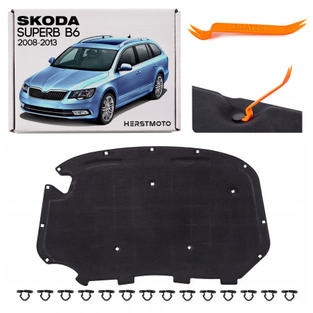 SKODA SUPERB II B6 2008-2013 PRE-RESTYLING PANNELLO FONOASSORBENTE COFANO 3T0863831 (Cod. AP-46580_A