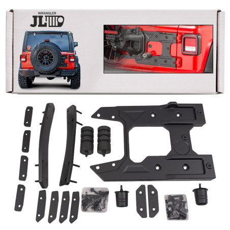 JEEP WRANGLER JL 2018+ RINFORZATI SUPPORTO RUOTA DI SCORTA + KIT DISTANZIALE (Cod. AP-46862_A4x4)