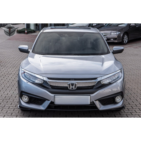 HONDA CIVIC X 2016-2019 berlina PRE-RESTYLING PROTEZIONI ANTERIORI FENDINEBBIA (Cod. AP-47749_A4x4)