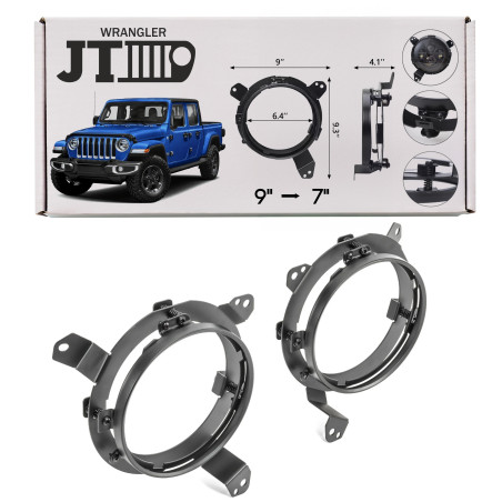 JEEP GLADIATOR JT 2018+ ADAPTER CON 9" PER 7" PER FANALI ANTERIORI (Cod. AP-47847_2_A4x4)