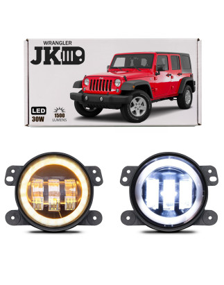 JEEP WRANGLER JK 2007-2018 FARI ANTERIORI FENDINEBBIA 4'' LED 30W 1500 LUMEN (Cod. AP-47855_A4x4)