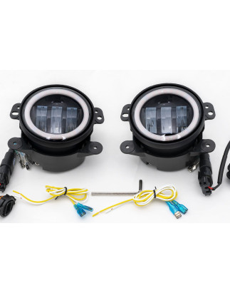 JEEP WRANGLER JK 2007-2018 FARI ANTERIORI FENDINEBBIA 4'' LED 30W 1500 LUMEN (Cod. AP-47855_A4x4)